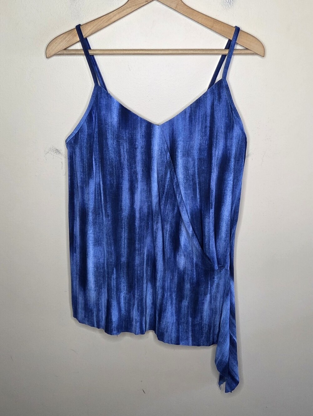 Magicsuit Blue Print Draped Tankini Swim Top Size 12 Summer Beach Vacation
